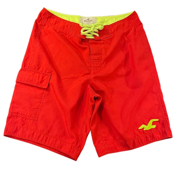 Hollister Shorts Hollister Lifeguard 7 Cut Swimsuit Red Color Size